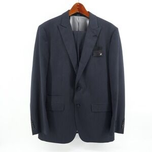 JF J.Ferrar Mens Modern Fit Navy Stripe Two-Piece Suit - 42 Long Pants 32x30 NEW